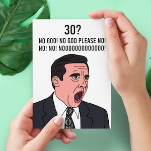cartão de aniversário engraçado do escritório o 30o | Cartão de aniversário de Michael Scott Meme | Marco engraçado do programa televisivo 30 cartão comemorativo | Dwight Schrute O Escritório EUA