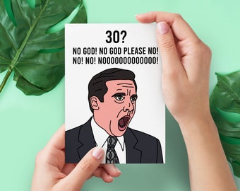 The Office Funny 30th Birthday Card | Michael Scott Meme Birthday Card | Funny TV Show 30 Milestone Card | Dwight Schrute The Office US