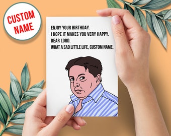 Come Dine With Me Funny Birthday Card CUSTOM NAME | Meme Birthday Card | Funny British TV Show Greeting Card | What a Sad Little Life Jane