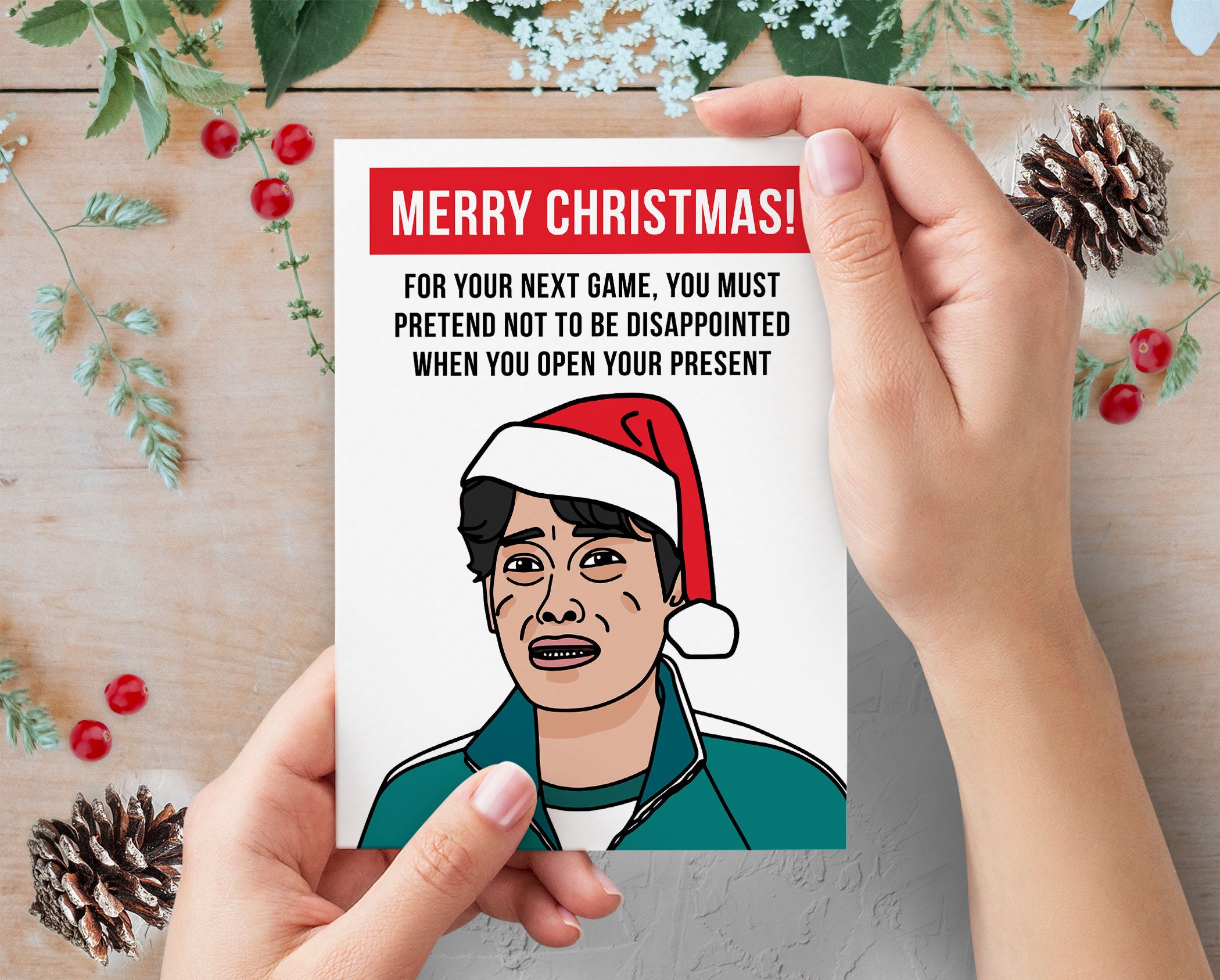 Squid Game Funny Christmas Card | Your Next Challenge Meme  | Present Disappointment Funny Disappointment Xmas