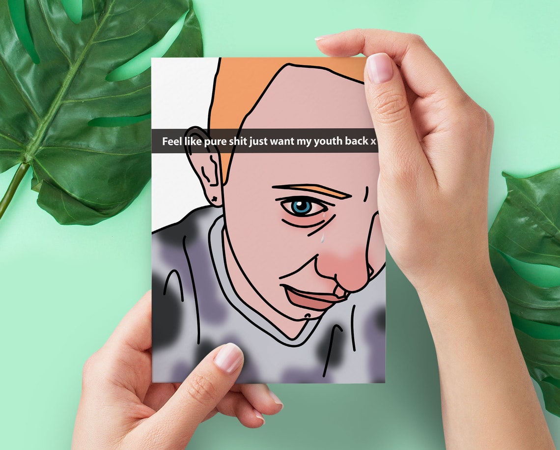Feel Like Pure Shit Funny Meme Birthday Card Ginger Old Etsy