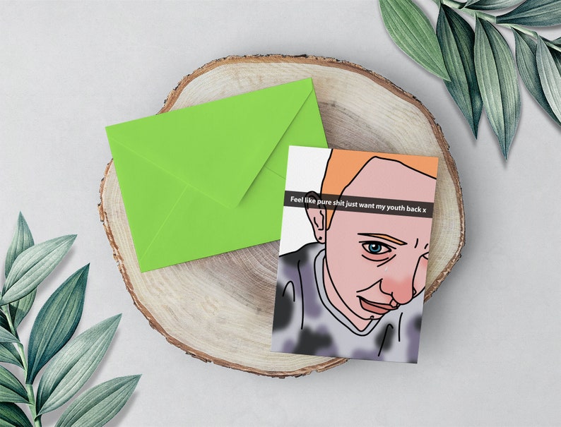 Feel Like Pure Shit Funny Meme Birthday Card Ginger Old Etsy