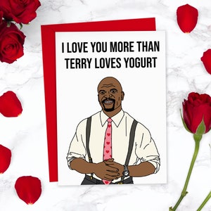 Brooklyn Nine Nine Valentines Day Card Terry Crews Yogurt Yoghurt Love Brooklyn 99 Funny Valentines Card For Boyfriend For Girlfriend image 1