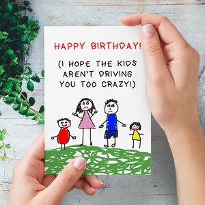Divertente biglietto di auguri di compleanno / Isolamento a casa Bambini Pazzi Meme di famiglia Biglietto di auguri di compleanno / Biglietto di auguri di blocco distanziamento sociale