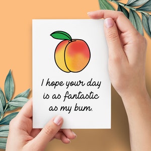 Carte de Saint-Valentin drôle Peach Bum pour petit ami | Carte d'anniversaire grossière Saint-Valentin grossière | Jolie carte de Saint Valentin Carte d'anniversaire drôle