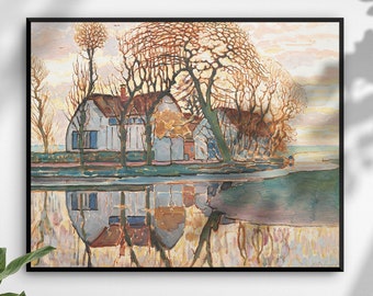 Farm near Duivendrecht by Piet Mondrian | Oil Painting | Wall Decor | Classic Art Prints |