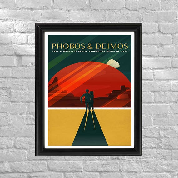 SpaceX Promotional Poster Vintage Travel Mars Retro Space | Etsy