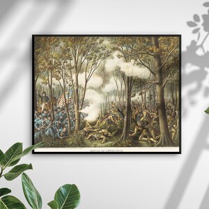 Battle of Tippecanoe by Kurz & Allison | High Quality Vintage Art Reproduction