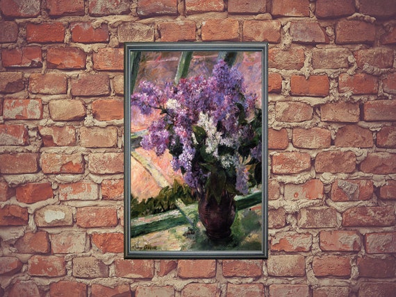 Lilacs In A Window By Mary Cassatt High Quality Vintage Art Etsy