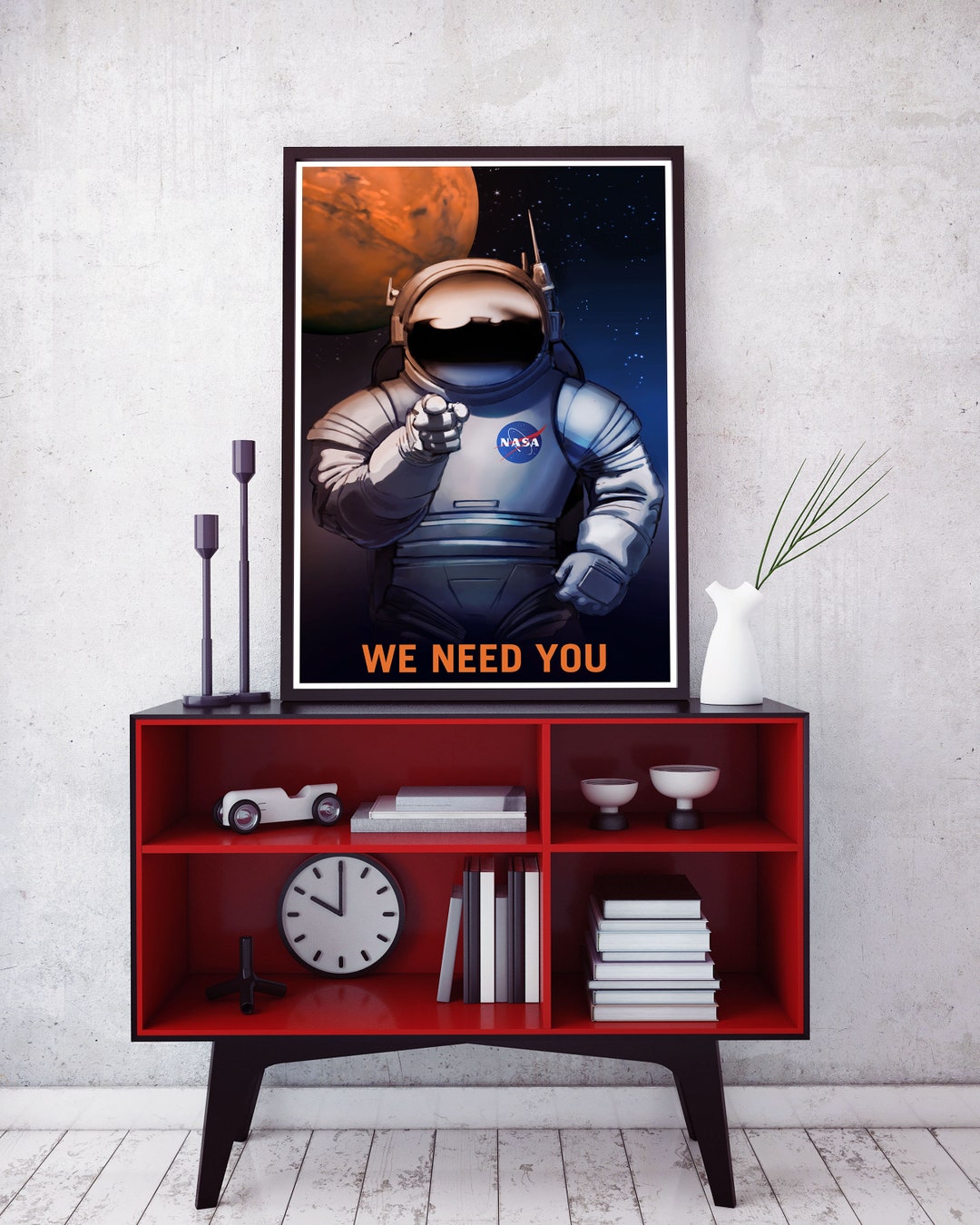 Retro Space Travel Poster We Need You Vintage Travel Art Space Art ...