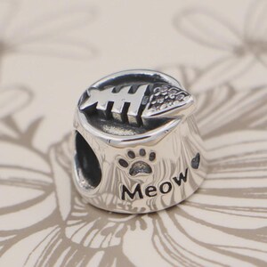 S925 Sterling silver Rose Gold Dog Paw print pet pave charm bead fits pandora charm bracelets Pendant Cute Pet Jewelry for Dog Lovers cat feedling bowl