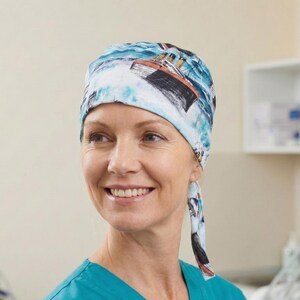 Derek Greys Anatomy Inspired Scrub Cap Ferry Boats Scrub Hat image 2
