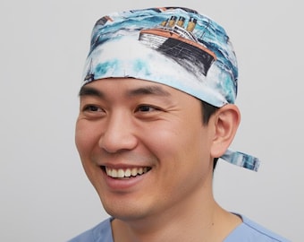 Derek Greys Anatomy Inspired Scrub Cap Ferry Boats Scrub Hat