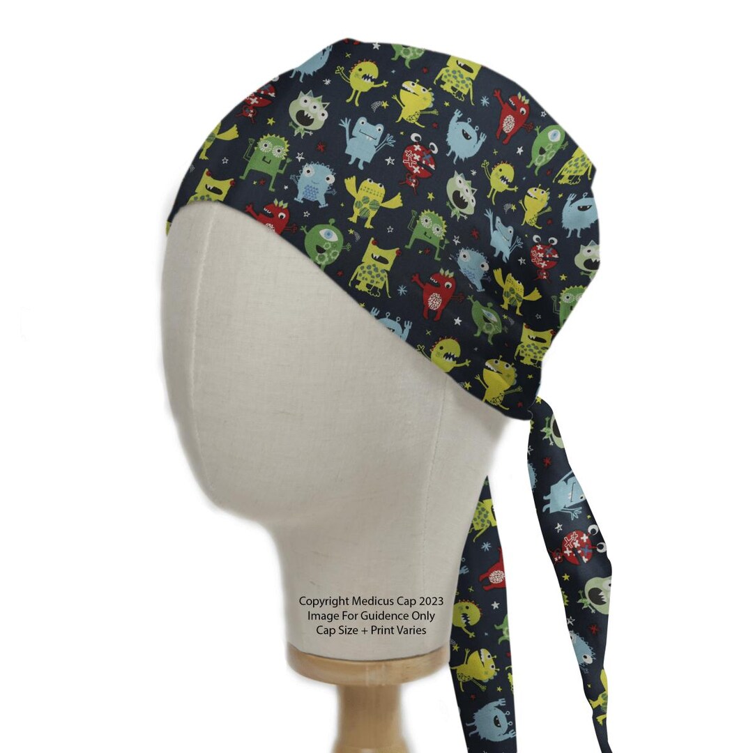 Germ Block Cap Germ Monsters #2 Scrub Caps - Etsy