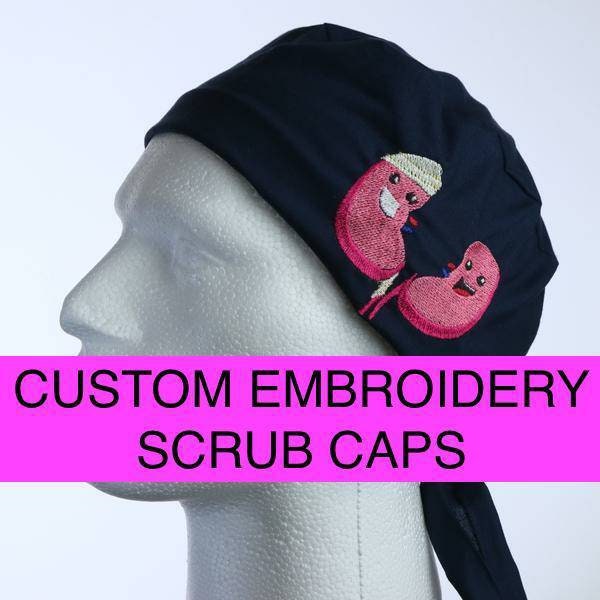 Embroidered Custom Made - Scrub Surgical Theatre Hat | Surgical kitchen chef Cap / Chemo Cap