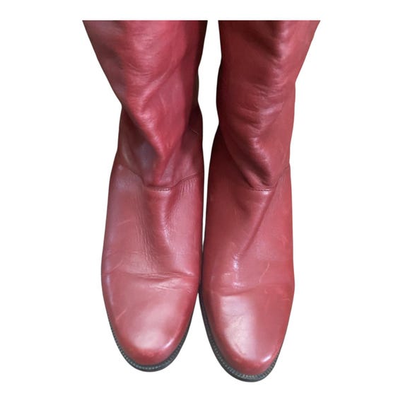 Markon Womens Vintage Red Leather Retro Boots - image 4