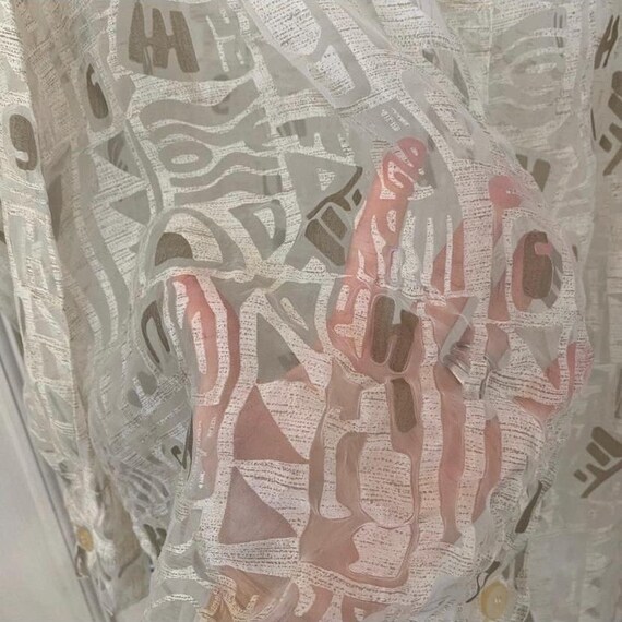 Express Vintage Oversized Sheer Button Down Blouse - image 6