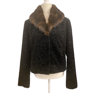 Black Rivet Vintage Faux Fur Cropped Jacket Coat