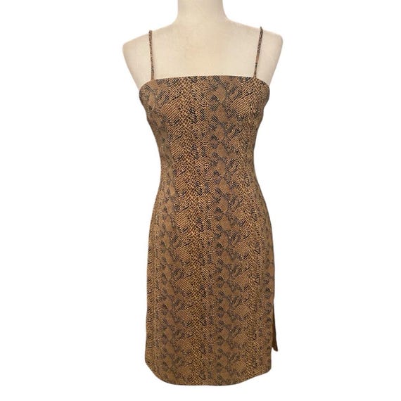 brown snakeskin dress Plus Size Mocha Brown Snakeskin Print Sleeveless Deep V Neck Back Zipp –  JeHouze.US main image 0