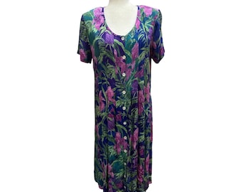 Vestido veraniego floral vintage de los años 90 para mujer de La Cera