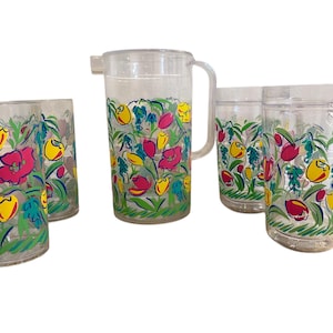 Acrylic Pitcher and Glasses Set - Etsy
