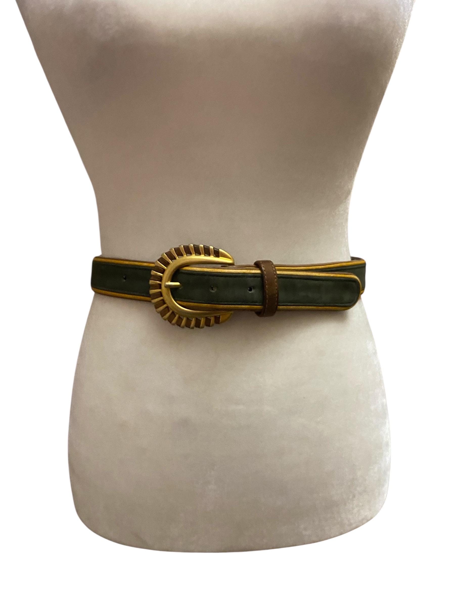 Carlisle Womens Hunter Green Nubuck Leather Belt Size Small Vintage 80s Carlisle Womens Hunter Green Nubuck Leather Belt Size Small  main image 4