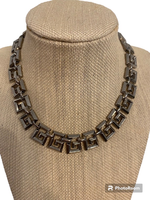 Coro Vintage Silver Art Deco Necklace