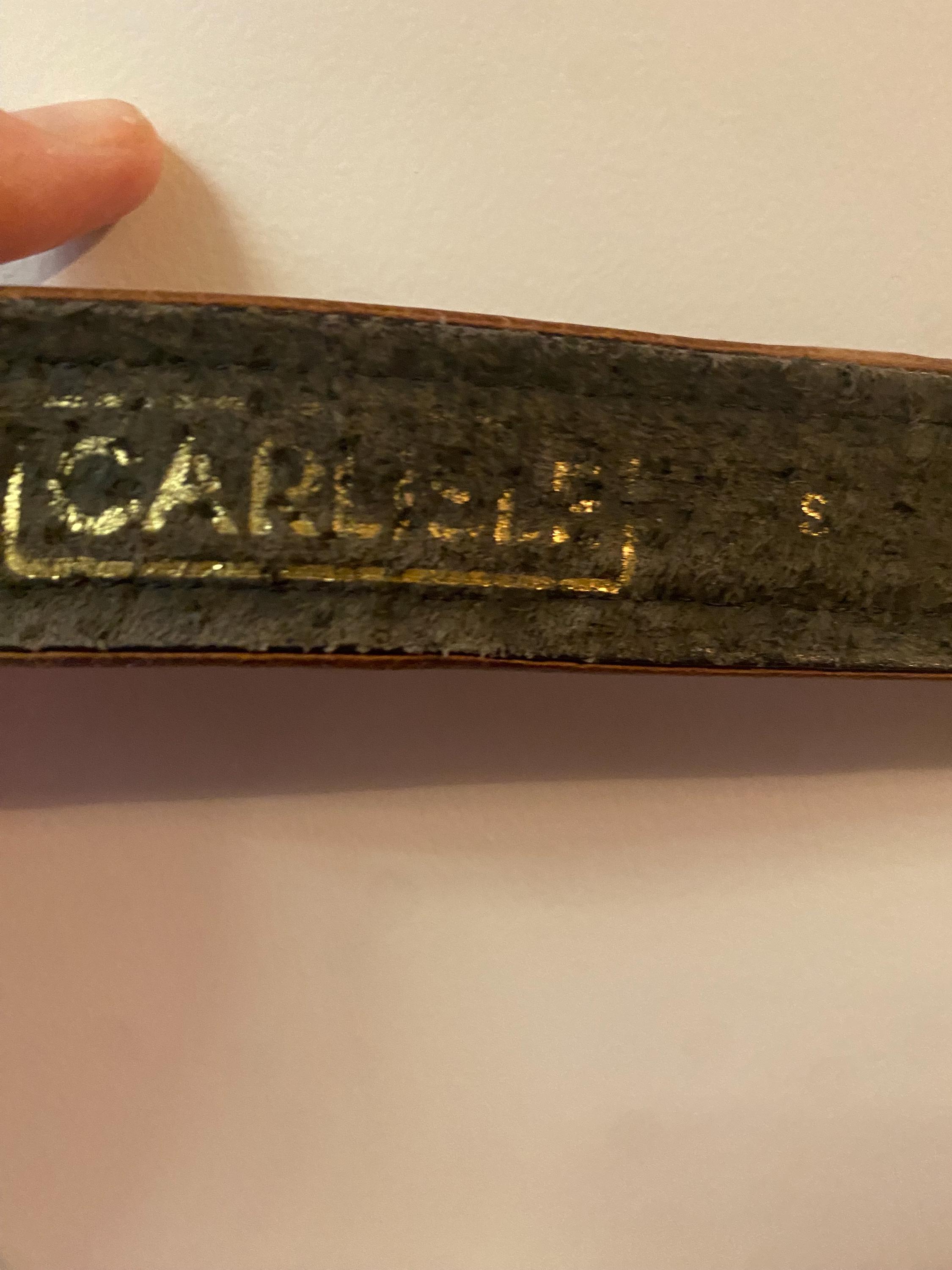 Carlisle Womens Hunter Green Nubuck Leather Belt Size Small 