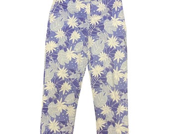 Pantalones capri de Lilly Pulitzer con diseño vintage de ranas azules sobre nenúfares, talla 8