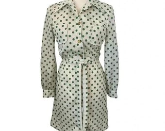 Appleseed's Green Polka Dot Long Sleeve Shirt Dress - Etsy