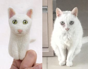 Сustom felt cat finger puppet or an ornament from photo