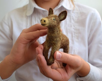 Donkey ornament needle felted