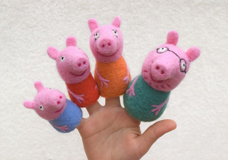 Peppa Pig finger puppets Peppa pig birthday decorations Peppa Etsy