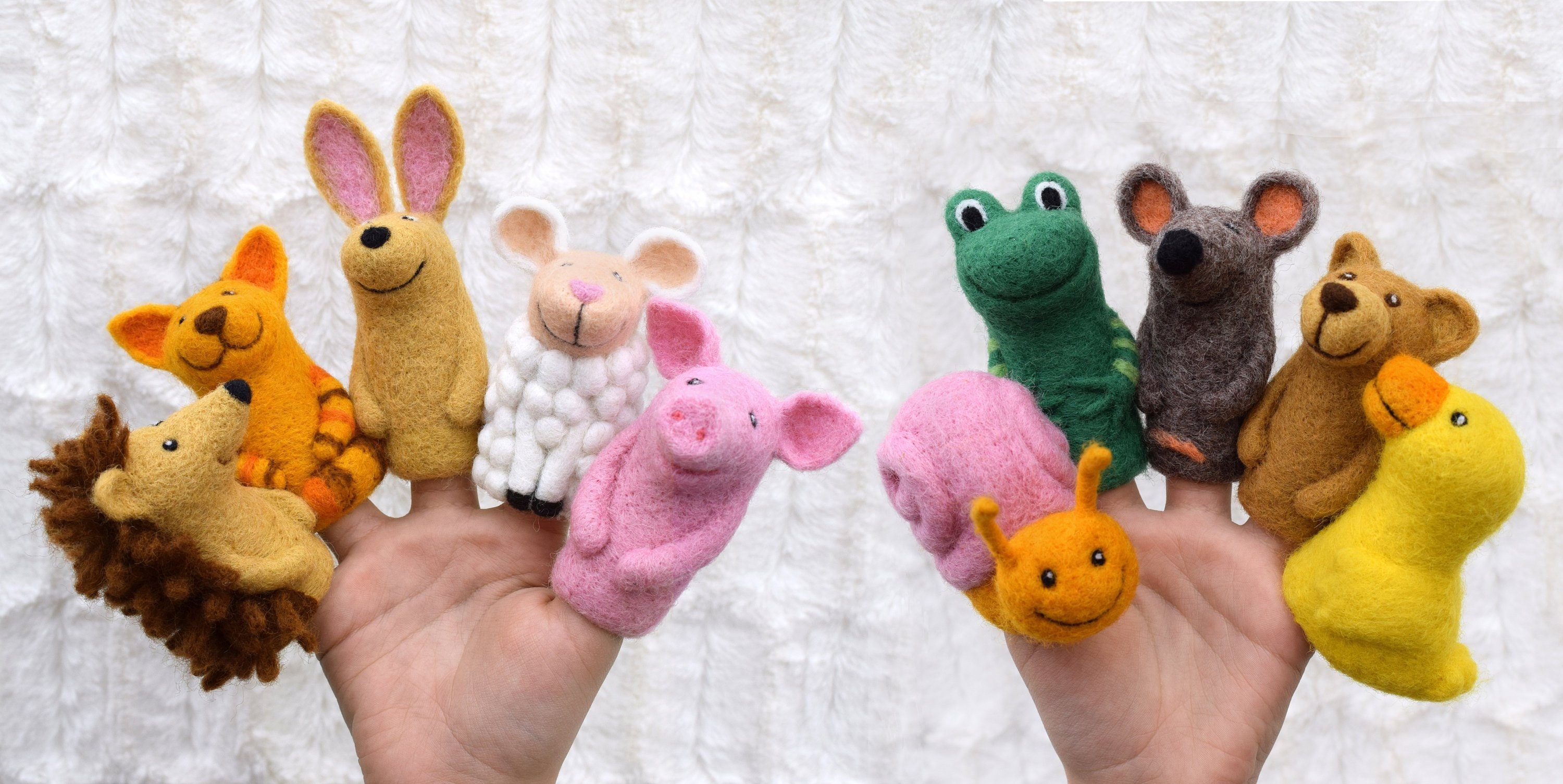 10er Set Fingerpuppen Tiere - Lustiges Lernspielzeug Für Kinder Badespielzeug