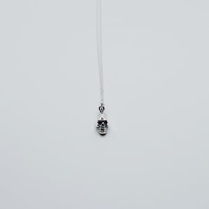 Sterling Silver Skull Necklace, Skull Jewelry, Horror Lover Jewelry, Halloween Jewelry, Minimalist Oddity Gothic Jewelry