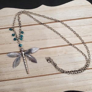 Silver Dragonfly Pendant Necklace, Gifts for Her, Handmade Jewelry