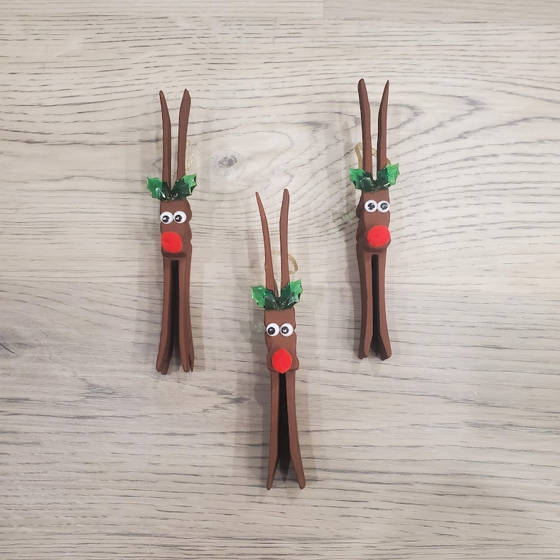 Close. Pin Rudolph Clothespin Rudolph Ornament, Handmade, Christmas Gift, Stocking Suffer ...