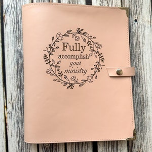 JW Leather Folder, Personalized Holder, Jehovah&#39;s Witnesses Ministry organizer, Pioneer gift, Baptism Gift, Fully accomplish your ministry