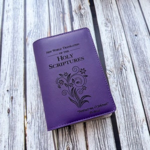 JW Bible Cover,  Personalized NWT Leather Cover, Jehovah&#39;s Witnesses, Baptism gift, Pioneer gift, Cover for kids women sisters
