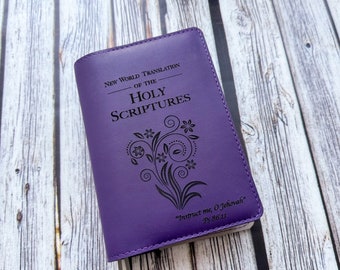 JW Bible Cover,  Personalized NWT Leather Cover, Jehovah's Witnesses, Baptism gift, Pioneer gift, Cover for kids women sisters