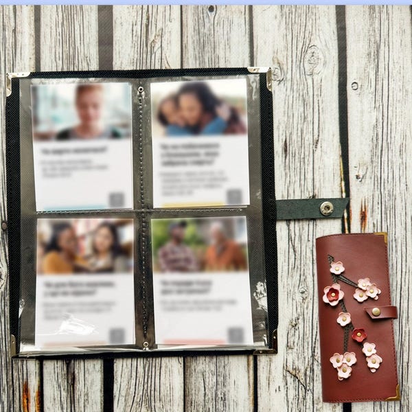 JW Leather New  Tract Holder, Cherry blossom folder, JW  Ministry organizer,  Baptism Pioneer gift