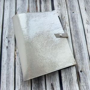 Exclusive!!! JW Leather Grey Silver Folder, Ministry organizer, Tract Holder, Jehovah&#39;s Witnesses Pioneer gift, Baptism gift