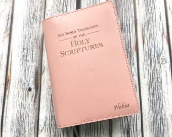 NWT Leather Bible Cover, JW Bible Cover, Jehovah Witness gift, JW gift for sister, baptism gift, pioneer gift, elderds gift