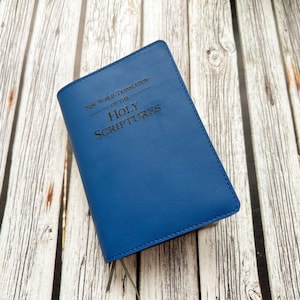 NWT Leather Bible Cover, Blue JW Bible Cover, Jehovah Witness gift, JW gift for sister, baptism gift, pioneer gift, elderds gift