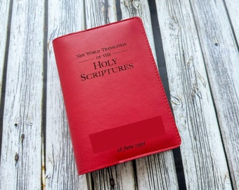NWT Leather Bible Cover, JW Red Bible Cover, Jehovah Witness gift, JW gift for sister, baptism gift, pioneer gift