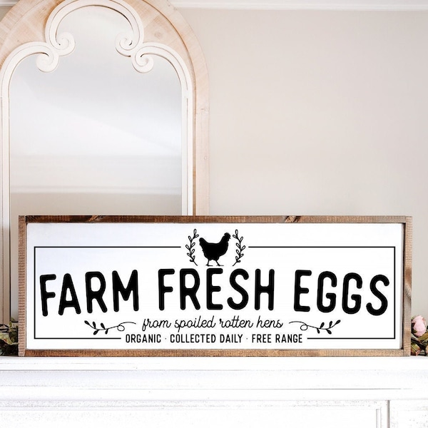 Rustic Farmhouse Sign SVG - Farm Fresh Eggs SVG, Farmhouse Decor SVG