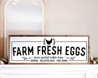 Rustic Farmhouse Sign SVG - Farm Fresh Eggs SVG, Farmhouse Decor SVG