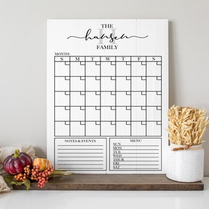 Customizable Family Calendar SVG - Monthly Calendar SVG