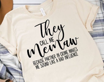 Memaw SVG: Partner In Crime Design (Digital Download)