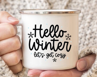 Winter Decor SVG - Hello Winter Let's Get Cozy